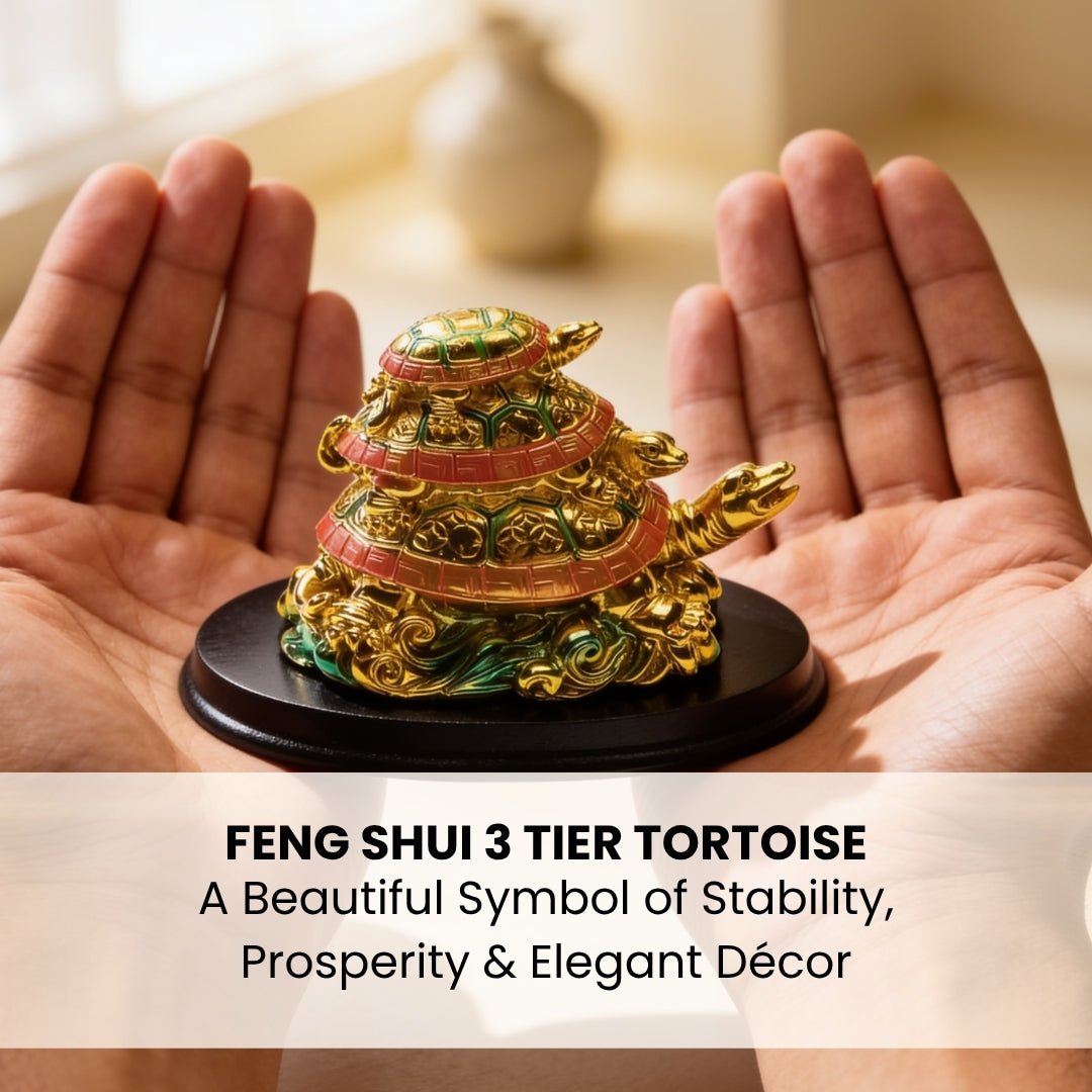 Feng Shui 3 Tier Tortoise Symbol of Longevity - plusvalueindia