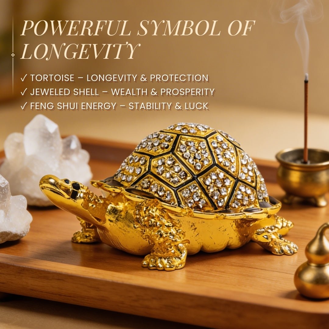 Feng Shui Bejeweled Tortoise for Personal Wish Fulfillment - plusvalueindia