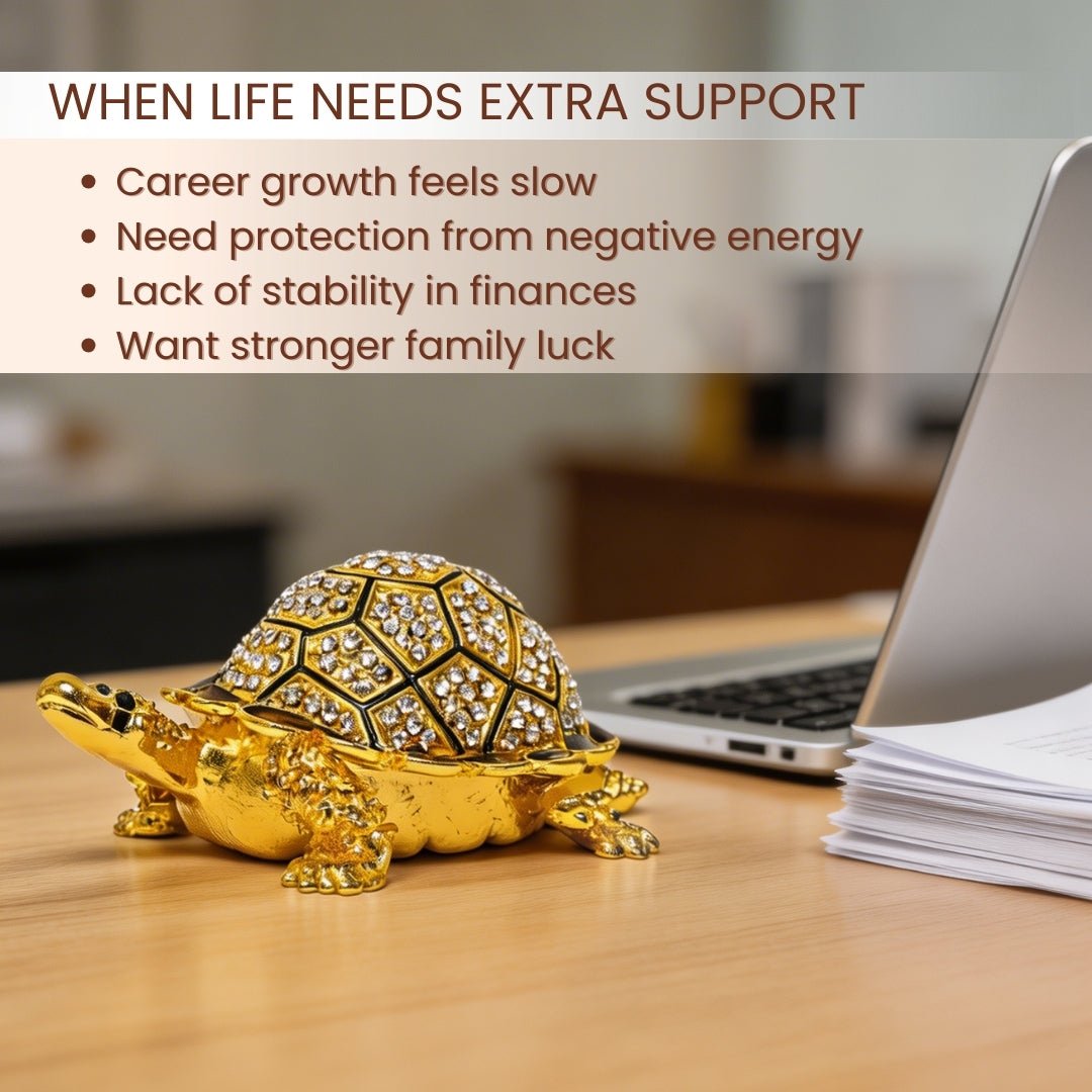 Feng Shui Bejeweled Tortoise for Personal Wish Fulfillment - plusvalueindia