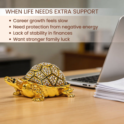 Feng Shui Bejeweled Tortoise for Personal Wish Fulfillment - plusvalueindia