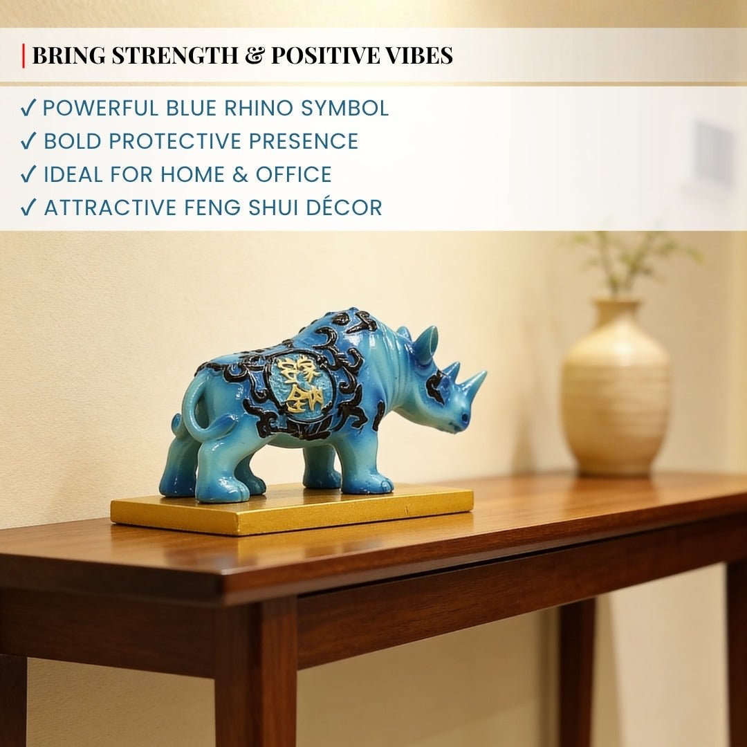 Feng Shui Blue Rhino for Protection - plusvalueindia