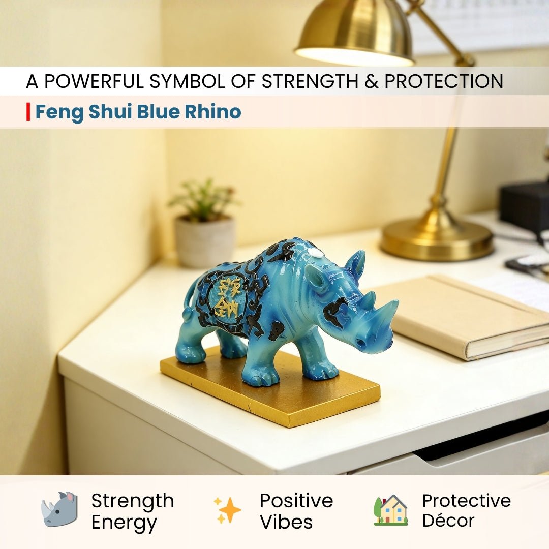 Feng Shui Blue Rhino for Protection - plusvalueindia