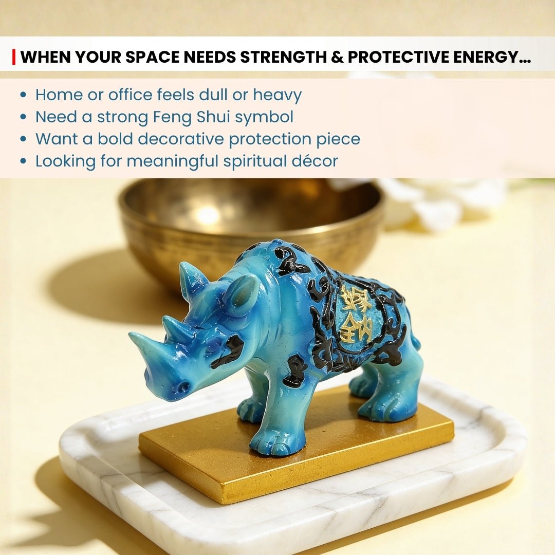 Feng Shui Blue Rhino for Protection - plusvalueindia