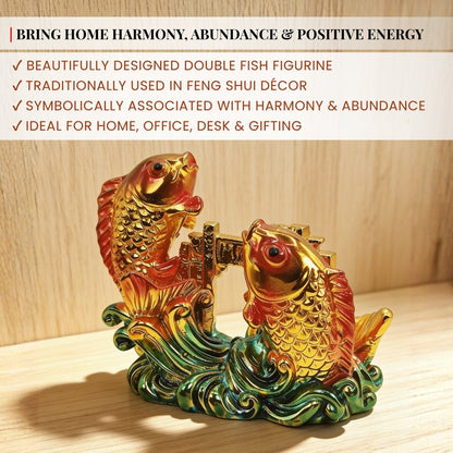 Feng Shui Double fish Twins Fish for Good Luck and Prosperity - plusvalueindia