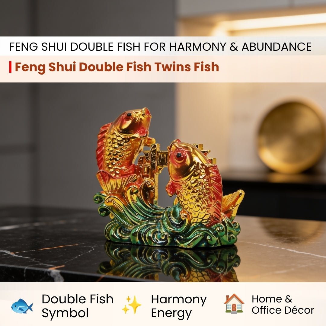 Feng Shui Double fish Twins Fish for Good Luck and Prosperity - plusvalueindia