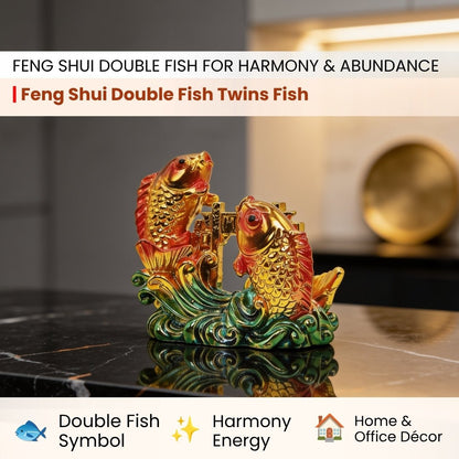 Feng Shui Double fish Twins Fish for Good Luck and Prosperity - plusvalueindia