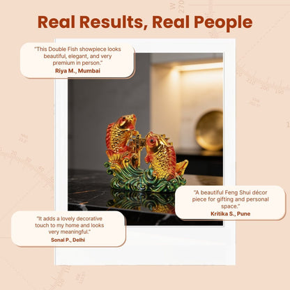 Feng Shui Double fish Twins Fish for Good Luck and Prosperity - plusvalueindia