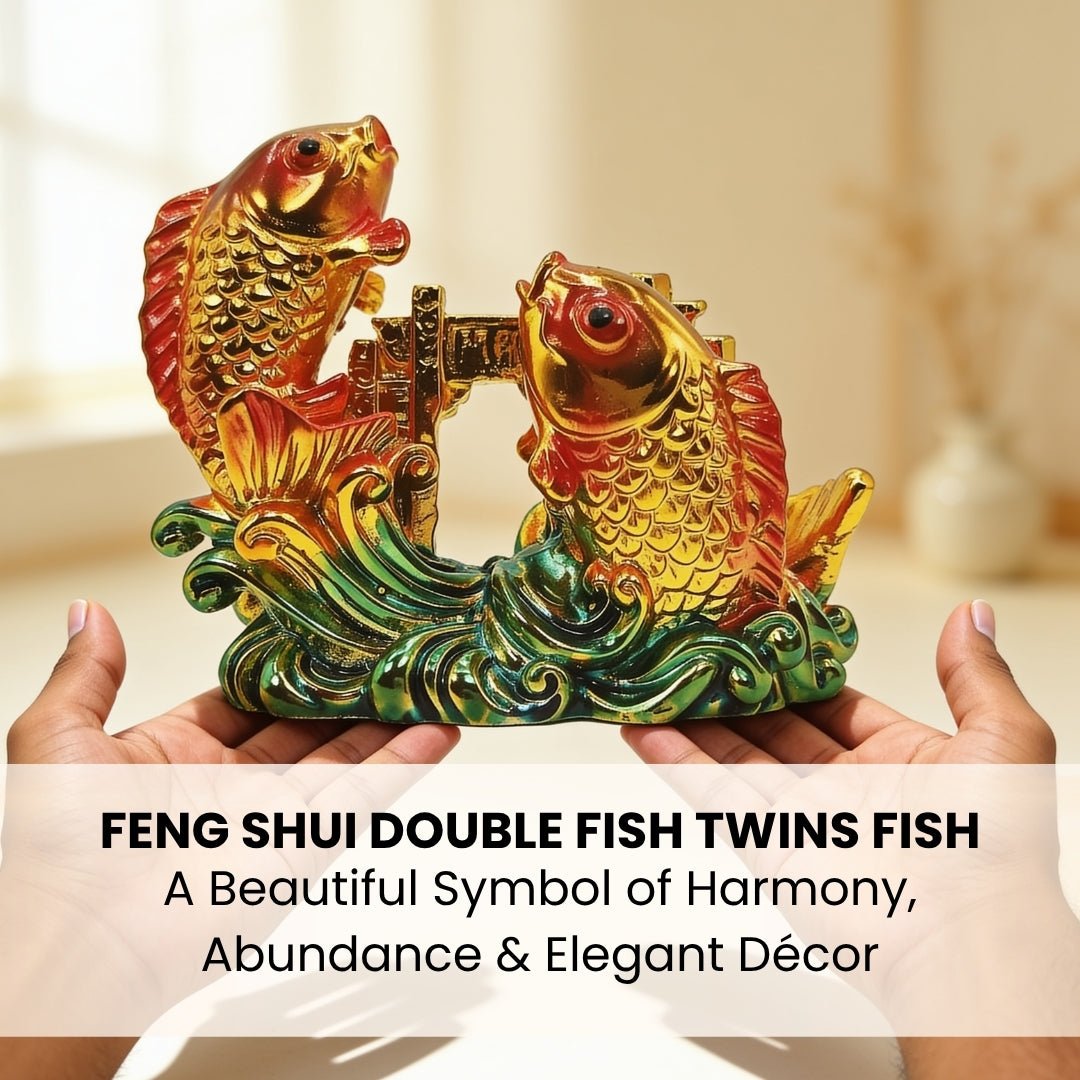 Feng Shui Double fish Twins Fish for Good Luck and Prosperity - plusvalueindia