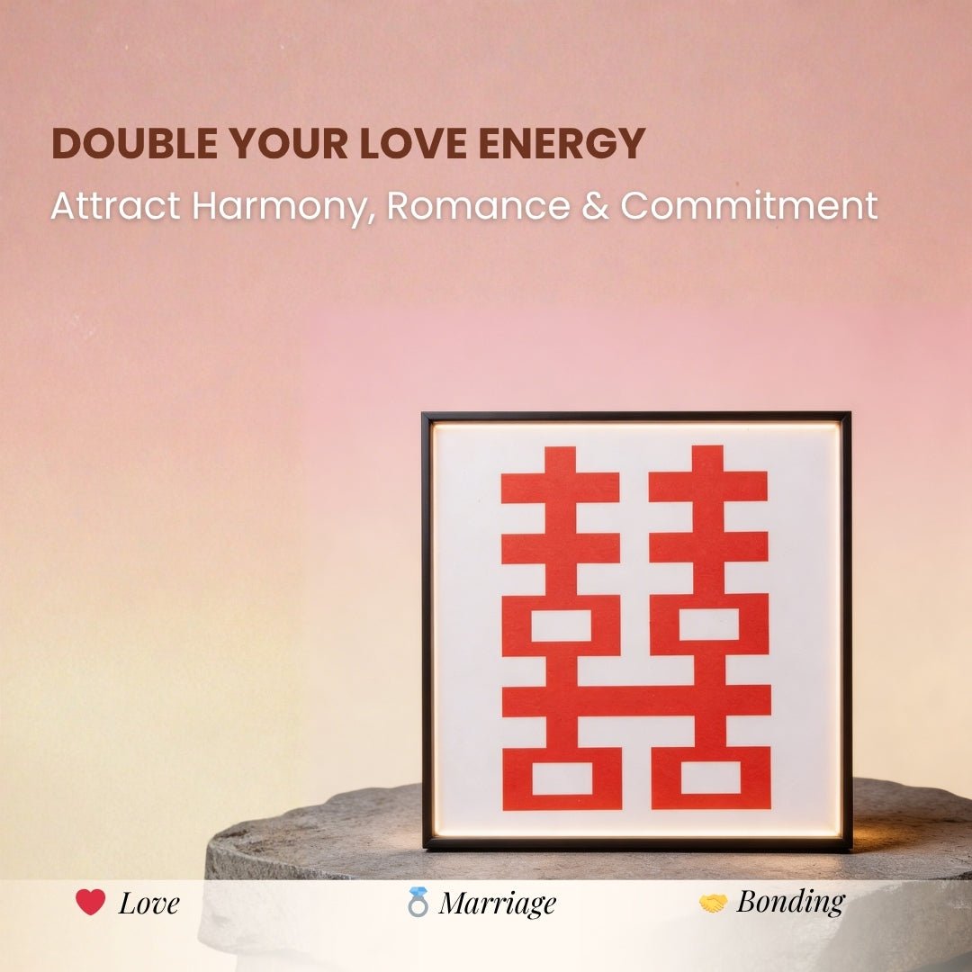 Feng Shui Double Happiness Frame for Love, Relationship & Marriage Problems - plusvalueindia