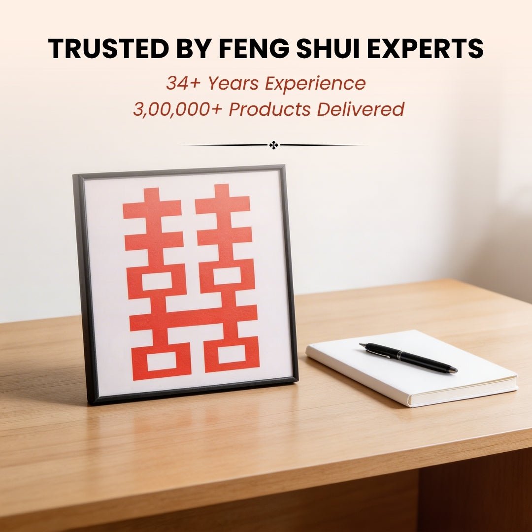 Feng Shui Double Happiness Frame for Love, Relationship & Marriage Problems - plusvalueindia
