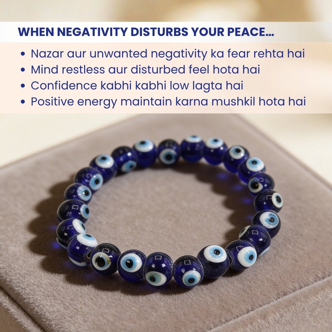 Feng Shui Evil Eye Bracelet for Protection for Evil Energy 8mm - plusvalueindia