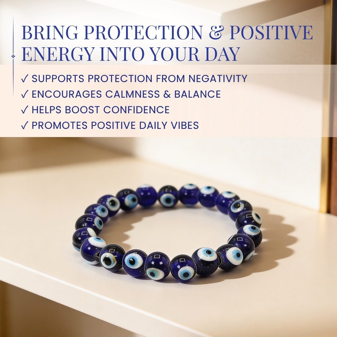 Feng Shui Evil Eye Bracelet for Protection for Evil Energy 8mm - plusvalueindia