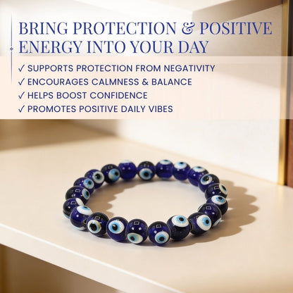Feng Shui Evil Eye Bracelet for Protection for Evil Energy 8mm - plusvalueindia