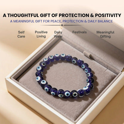 Feng Shui Evil Eye Bracelet for Protection for Evil Energy 8mm - plusvalueindia