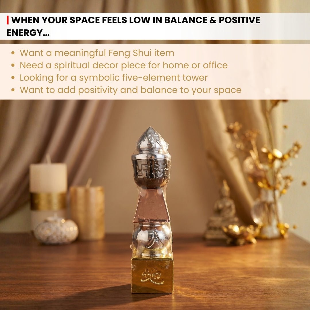 Feng Shui Five Element Pagoda Tower - plusvalueindia