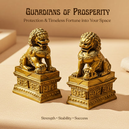 Feng Shui Fu Dogs Pair for Protection & Good Luck for Homes & Offices - plusvalueindia
