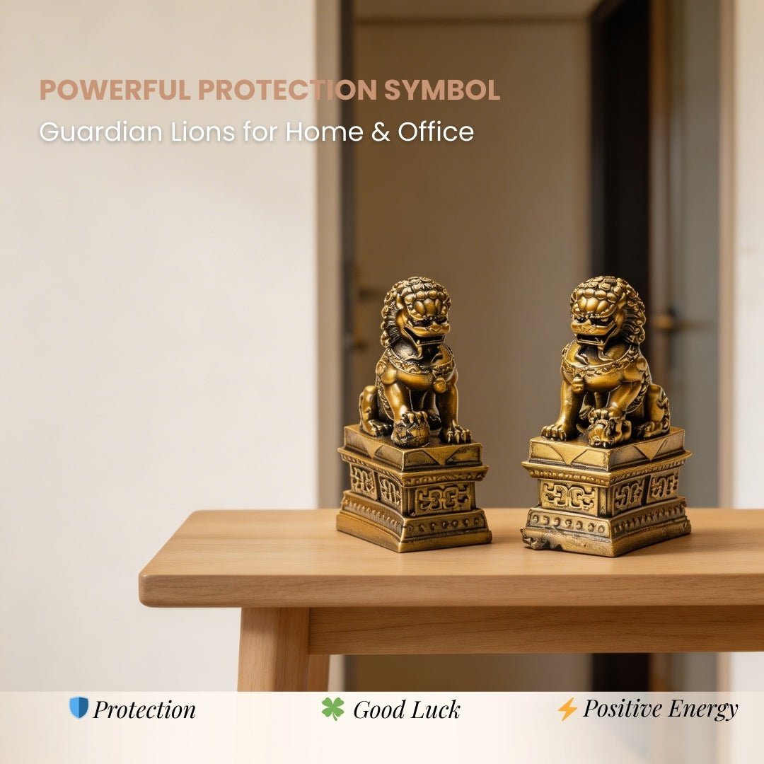 Feng Shui Fu Dogs Pair for Protection & Good Luck for Homes & Offices - plusvalueindia