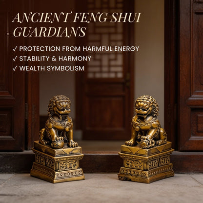 Feng Shui Fu Dogs Pair for Protection & Good Luck for Homes & Offices - plusvalueindia