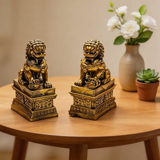 Feng Shui Fu Dogs Pair for Protection & Good Luck for Homes & Offices - plusvalueindia