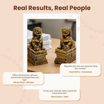Feng Shui Fu Dogs Pair for Protection & Good Luck for Homes & Offices - plusvalueindia