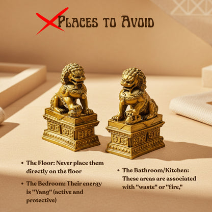 Feng Shui Fu Dogs Pair for Protection & Good Luck for Homes & Offices - plusvalueindia