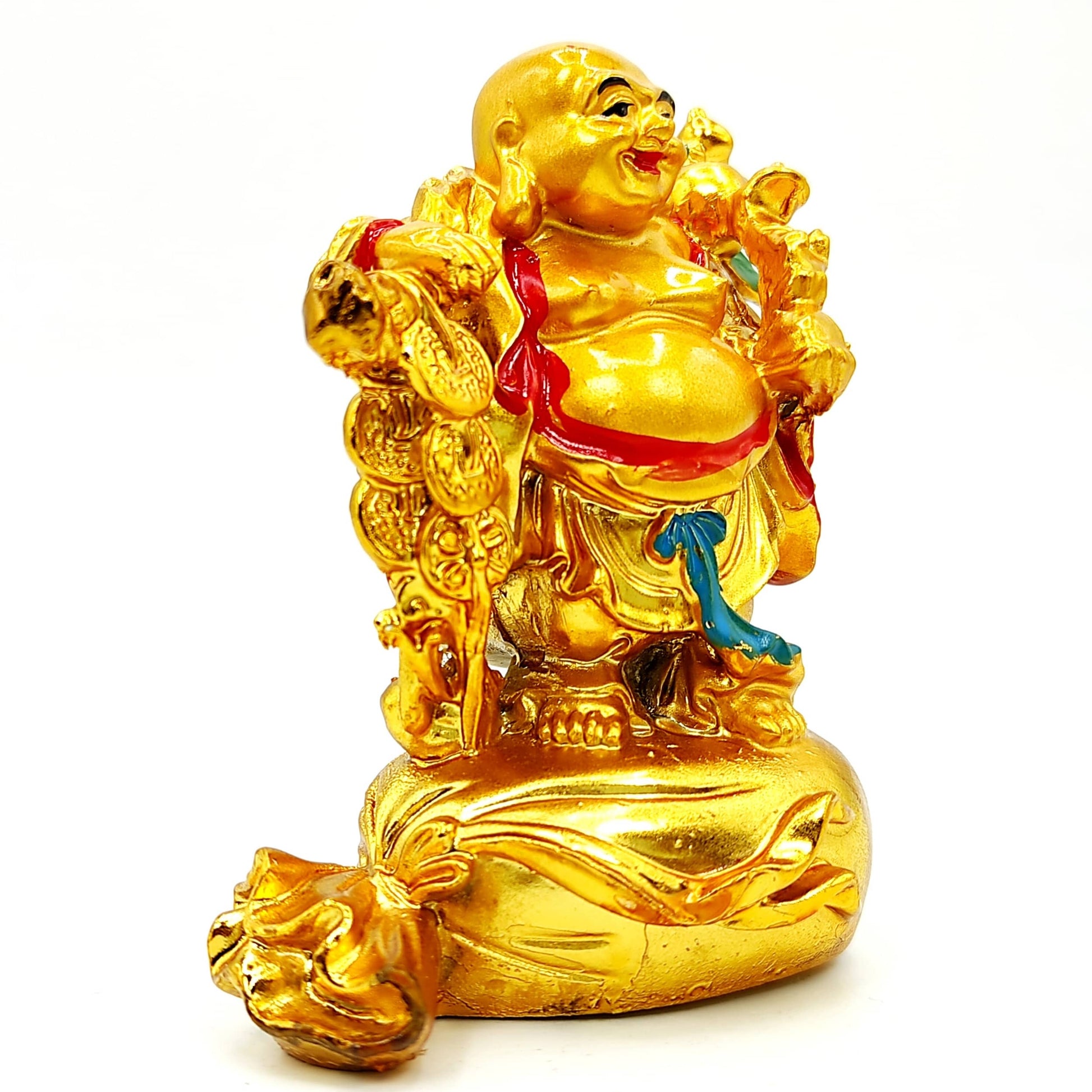 feng shui product laughing buddha with coin bag