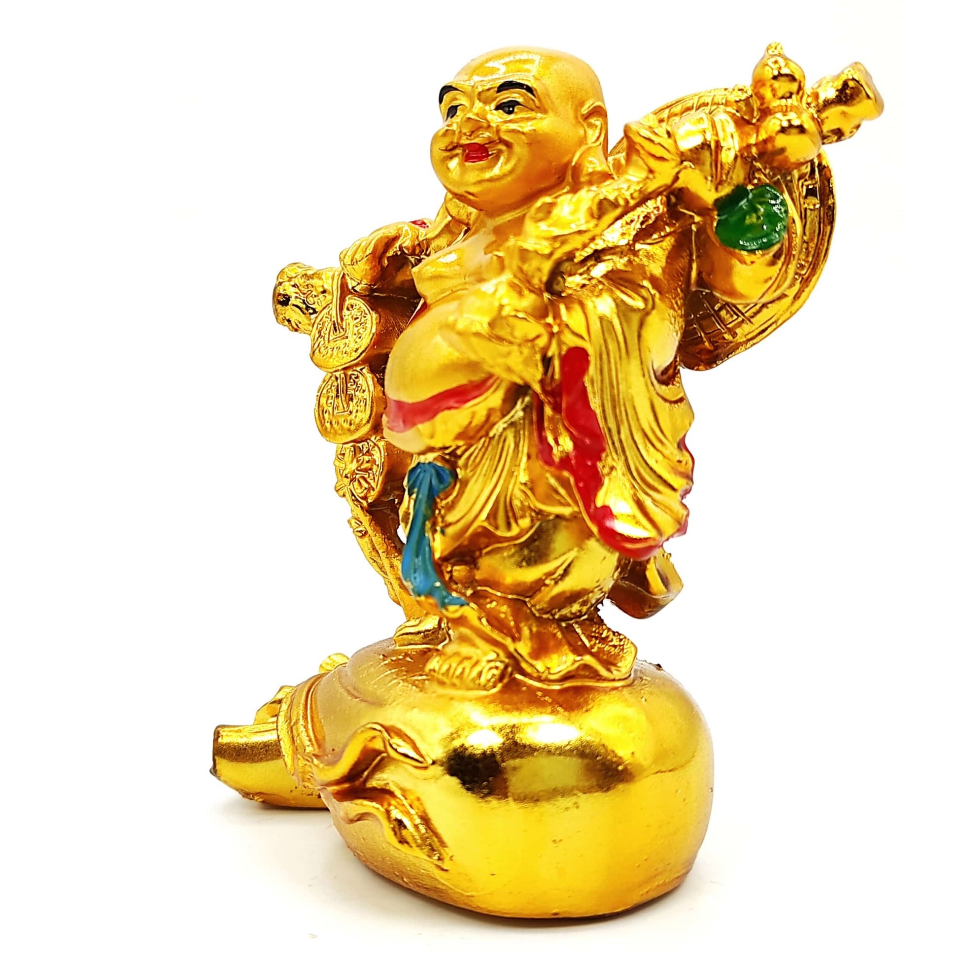 feng shui item laughing buddha with coin bag