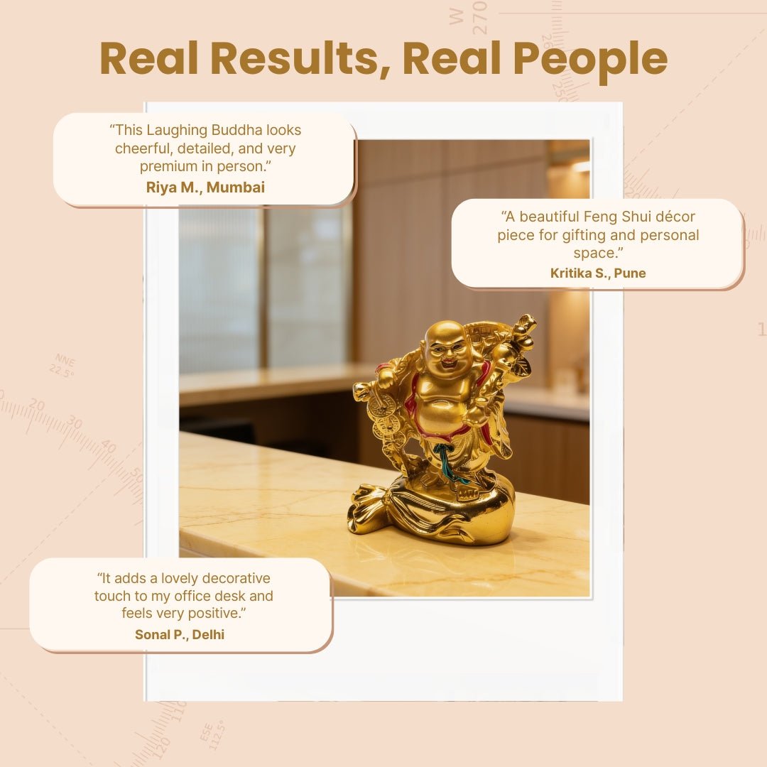 Feng Shui Laughing Buddha With Coin [Excellent for Gifting] - plusvalueindia