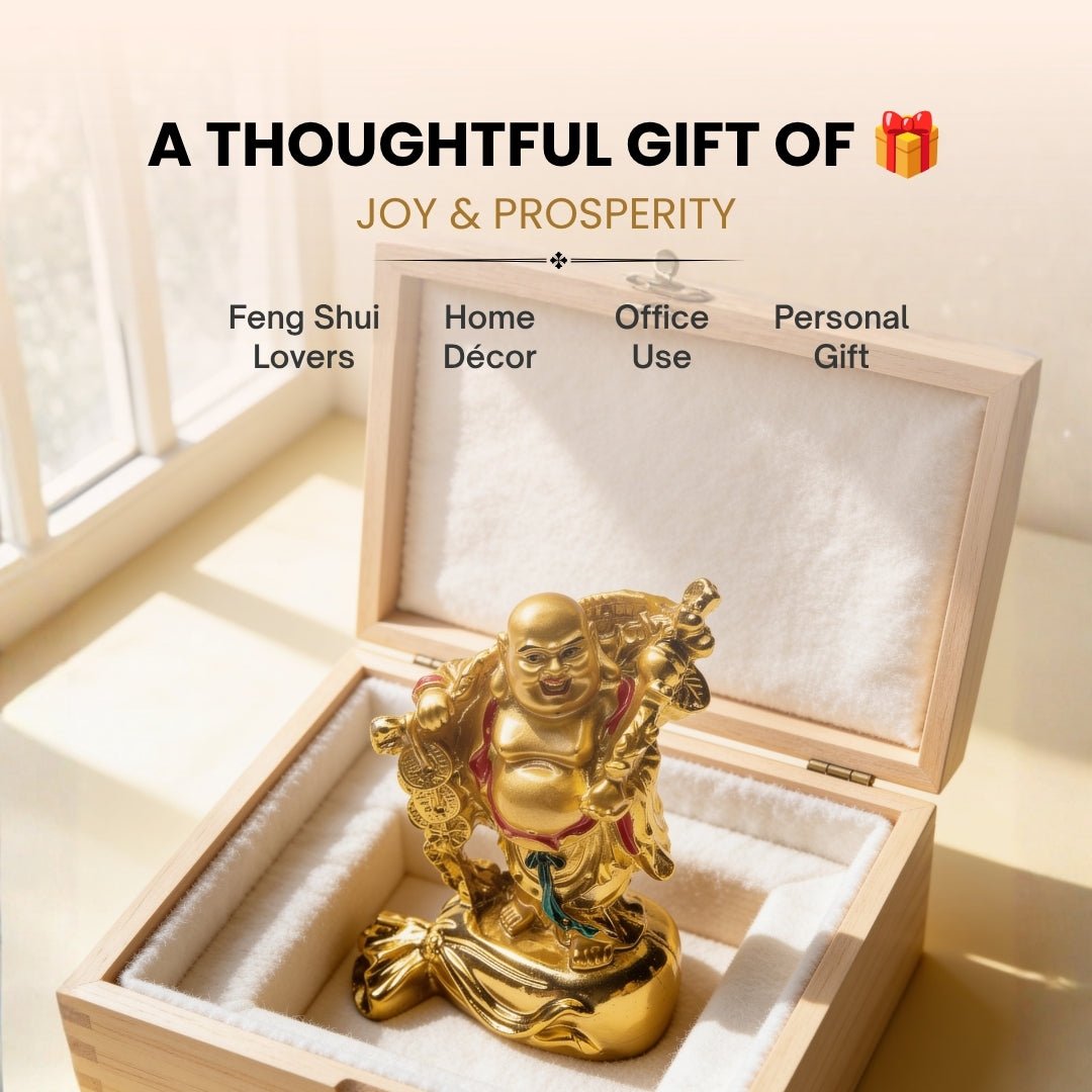Feng Shui Laughing Buddha With Coin [Excellent for Gifting] - plusvalueindia