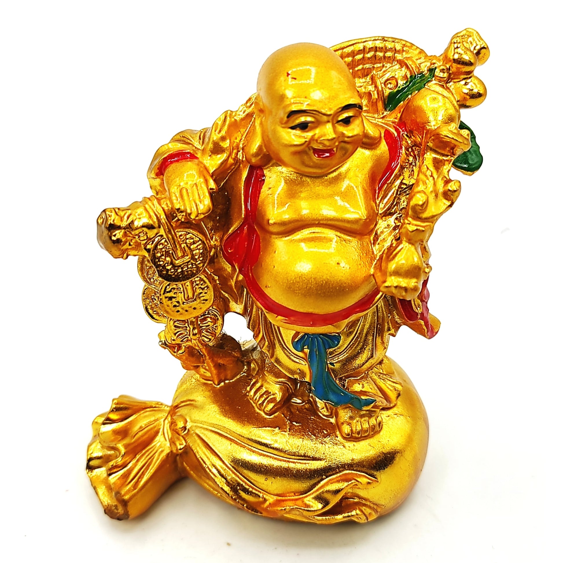 feng shui laughing buddha with coin bag