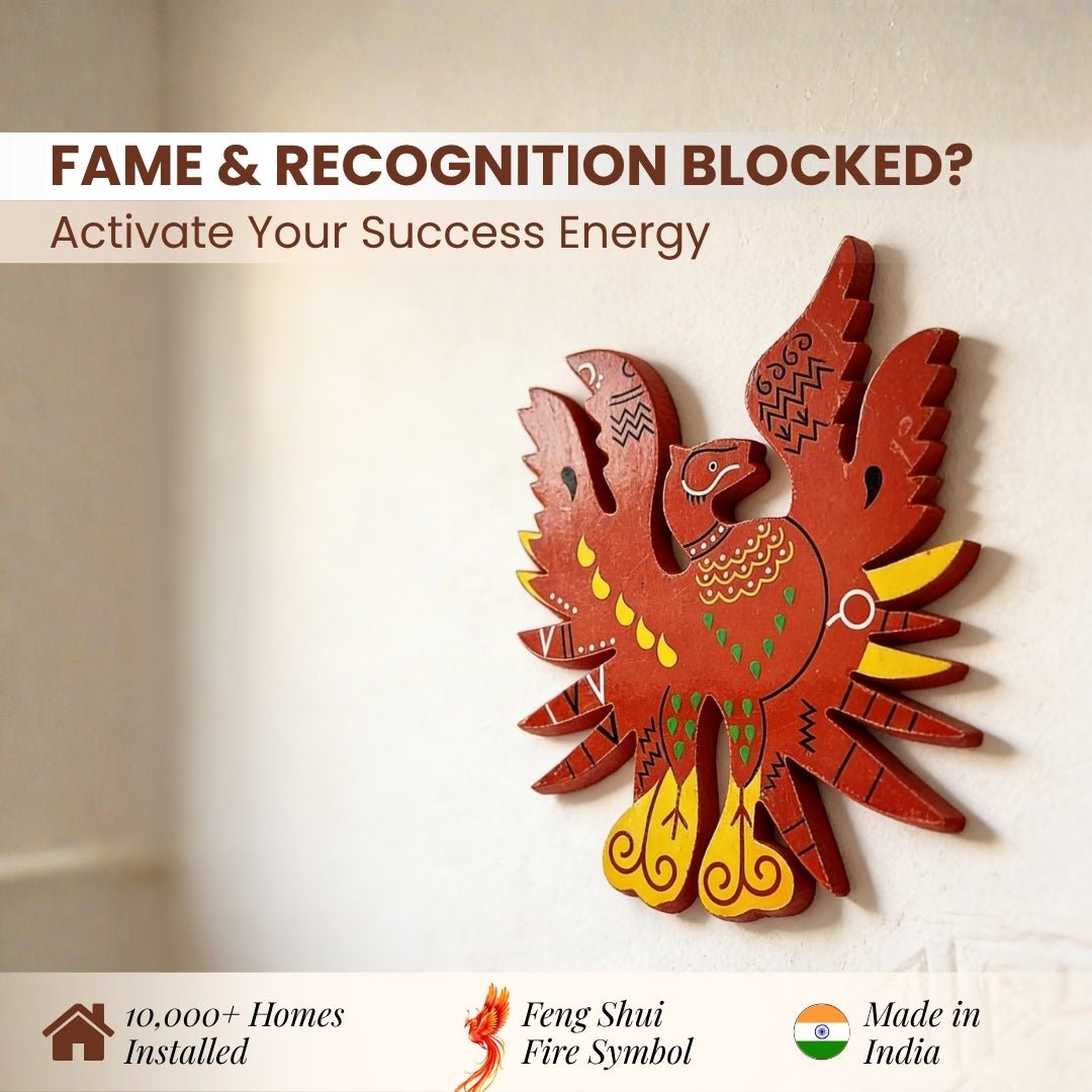 Feng Shui Red Phoenix Bird for Name, Fame, Reputation & Recognition on South Wall of Home/Office - plusvalueindia