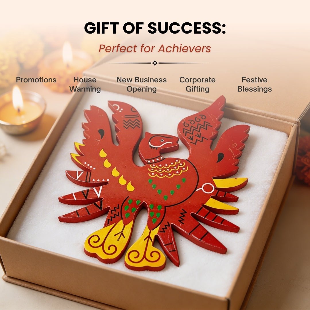Feng Shui Red Phoenix Bird for Name, Fame, Reputation & Recognition on South Wall of Home/Office - plusvalueindia