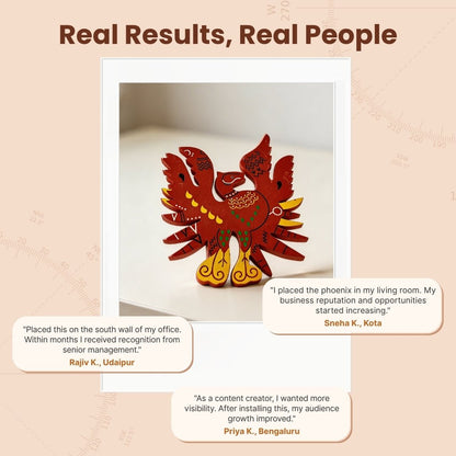 Feng Shui Red Phoenix Bird for Name, Fame, Reputation & Recognition on South Wall of Home/Office - plusvalueindia