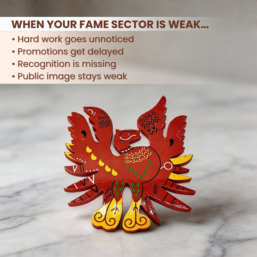 Feng Shui Red Phoenix Bird for Name, Fame, Reputation & Recognition on South Wall of Home/Office - plusvalueindia