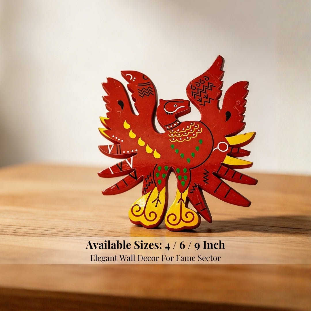 Feng Shui Red Phoenix Bird for Name, Fame, Reputation & Recognition on South Wall of Home/Office - plusvalueindia