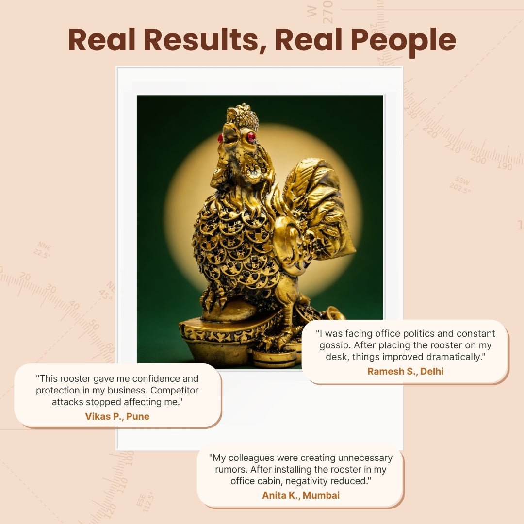 Feng Shui Rooster for Good Fortune, Harmony, Protection from Jealousy, Backbiting - plusvalueindia