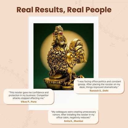 Feng Shui Rooster for Good Fortune, Harmony, Protection from Jealousy, Backbiting - plusvalueindia