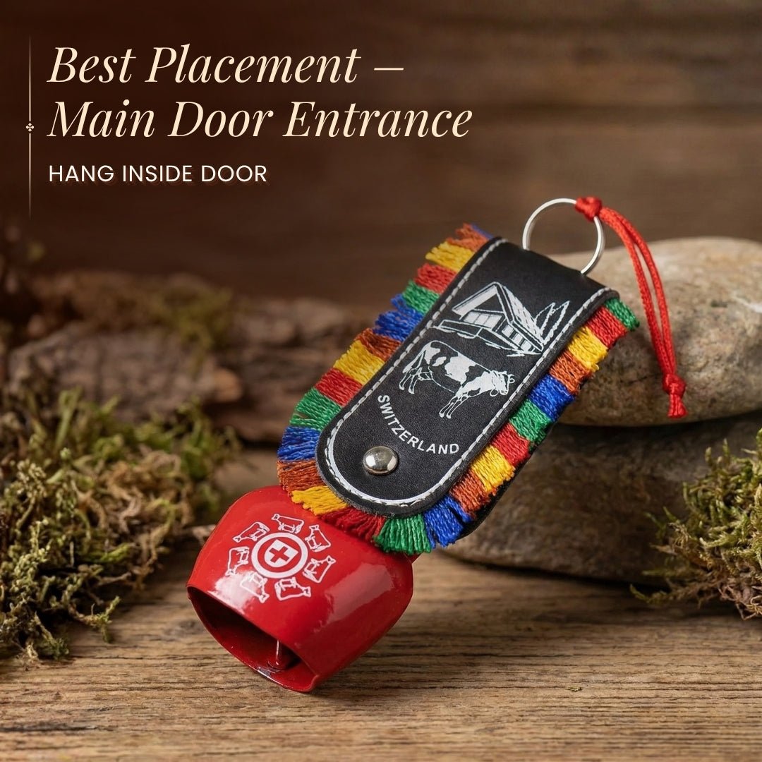 Feng Shui Swiss Cow Bell for Hanging at Entrance or Main Door at Home & Office for Positive Energy, Good Luck - plusvalueindia