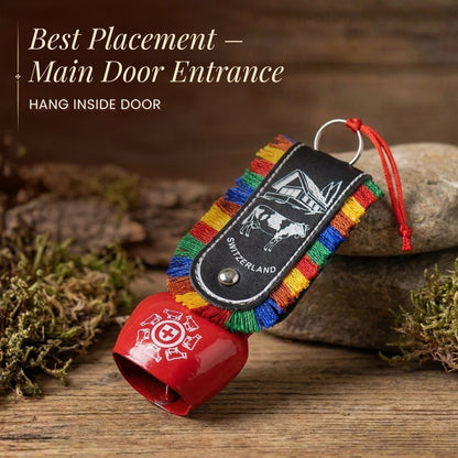 Feng Shui Swiss Cow Bell for Hanging at Entrance or Main Door at Home & Office for Positive Energy, Good Luck - plusvalueindia