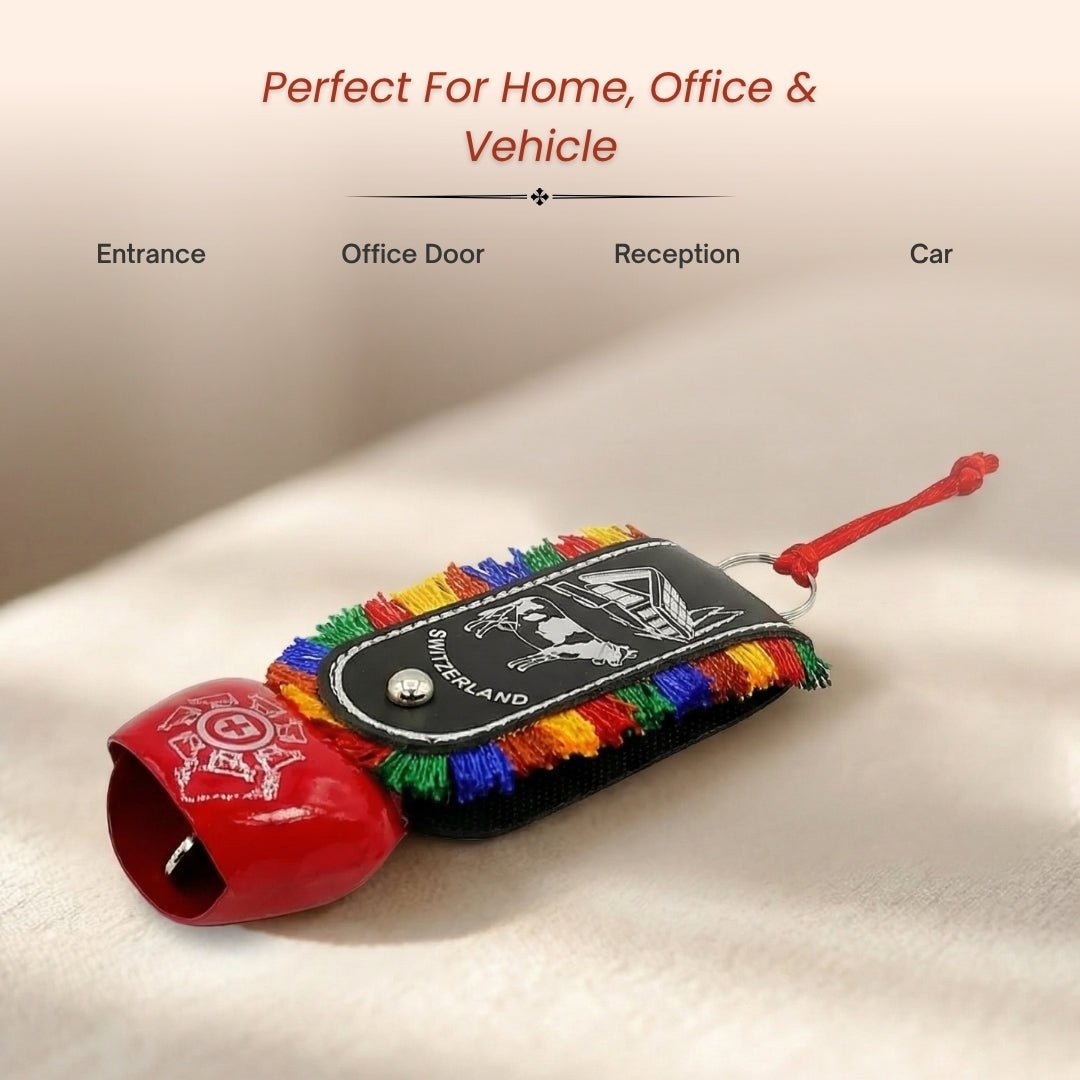 Feng Shui Swiss Cow Bell for Hanging at Entrance or Main Door at Home & Office for Positive Energy, Good Luck - plusvalueindia