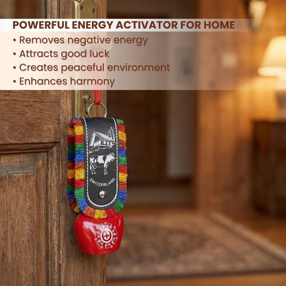Feng Shui Swiss Cow Bell for Hanging at Entrance or Main Door at Home & Office for Positive Energy, Good Luck - plusvalueindia