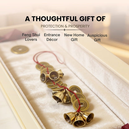 Feng Shui Vastu Bell 9 Bell 9 Lucky Coins - Home and Office Main Door Entrance Decor - plusvalueindia