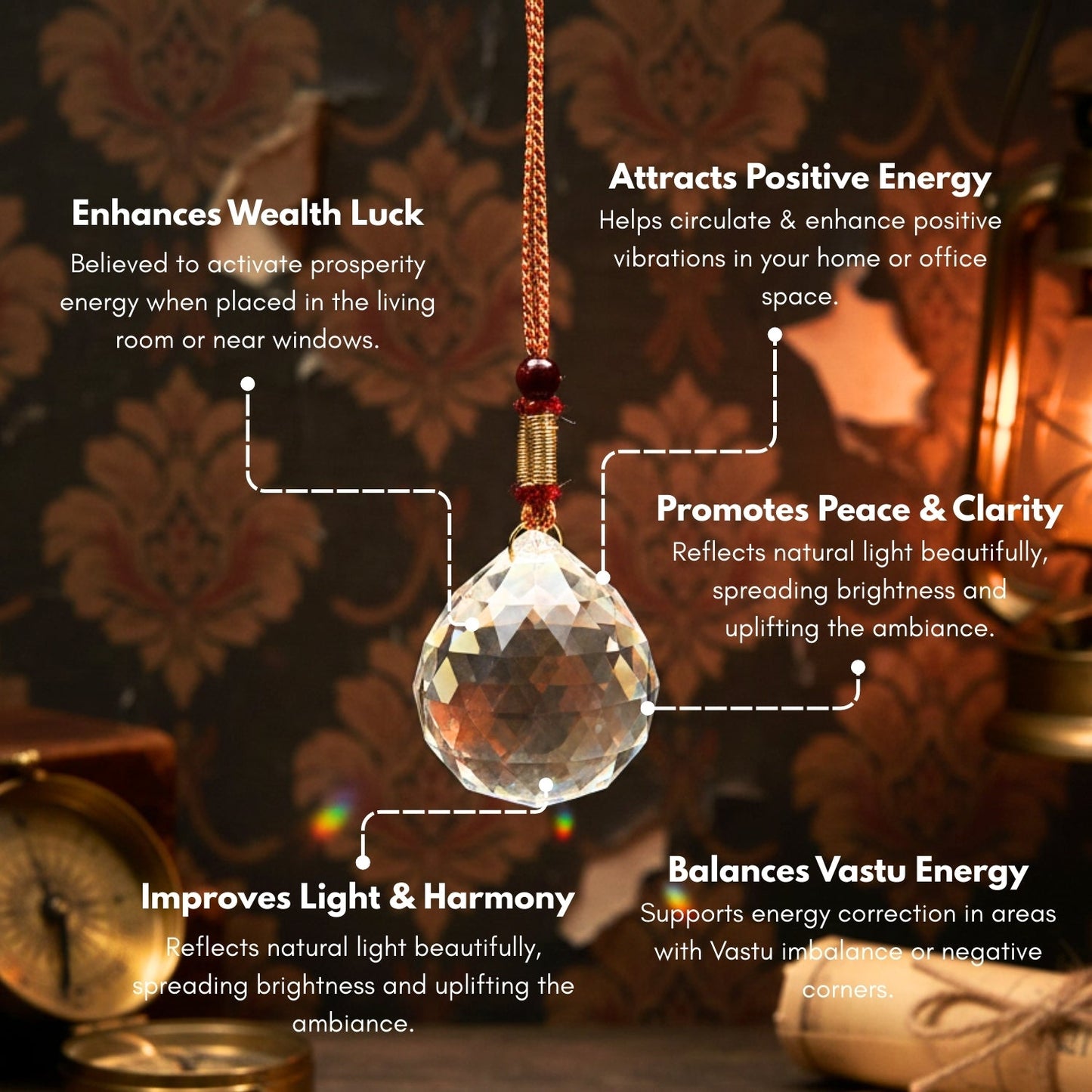 Swarovski Crystal Ball for Positive Energy 2pcs - plusvalueindia
