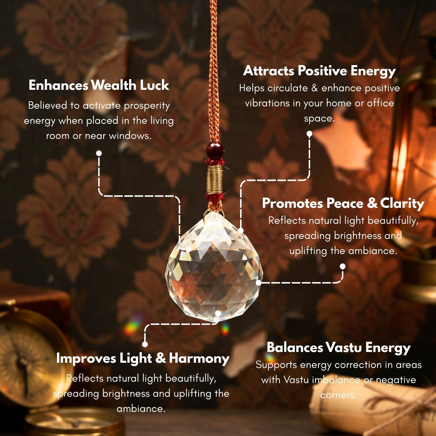 Swarovski Crystal Ball for Positive Energy 2pcs - plusvalueindia