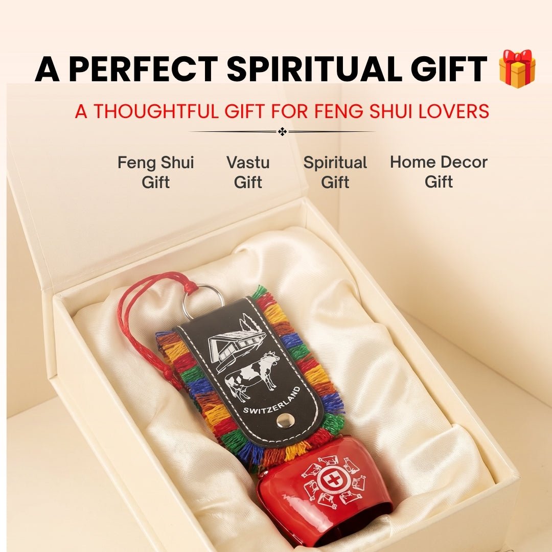 Feng Shui Swiss Cow Bell for Hanging at Entrance or Main Door at Home & Office for Positive Energy, Good Luck - plusvalueindia