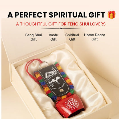 Feng Shui Swiss Cow Bell for Hanging at Entrance or Main Door at Home & Office for Positive Energy, Good Luck - plusvalueindia
