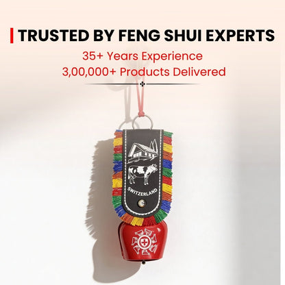 Feng Shui Swiss Cow Bell for Hanging at Entrance or Main Door at Home & Office for Positive Energy, Good Luck - plusvalueindia