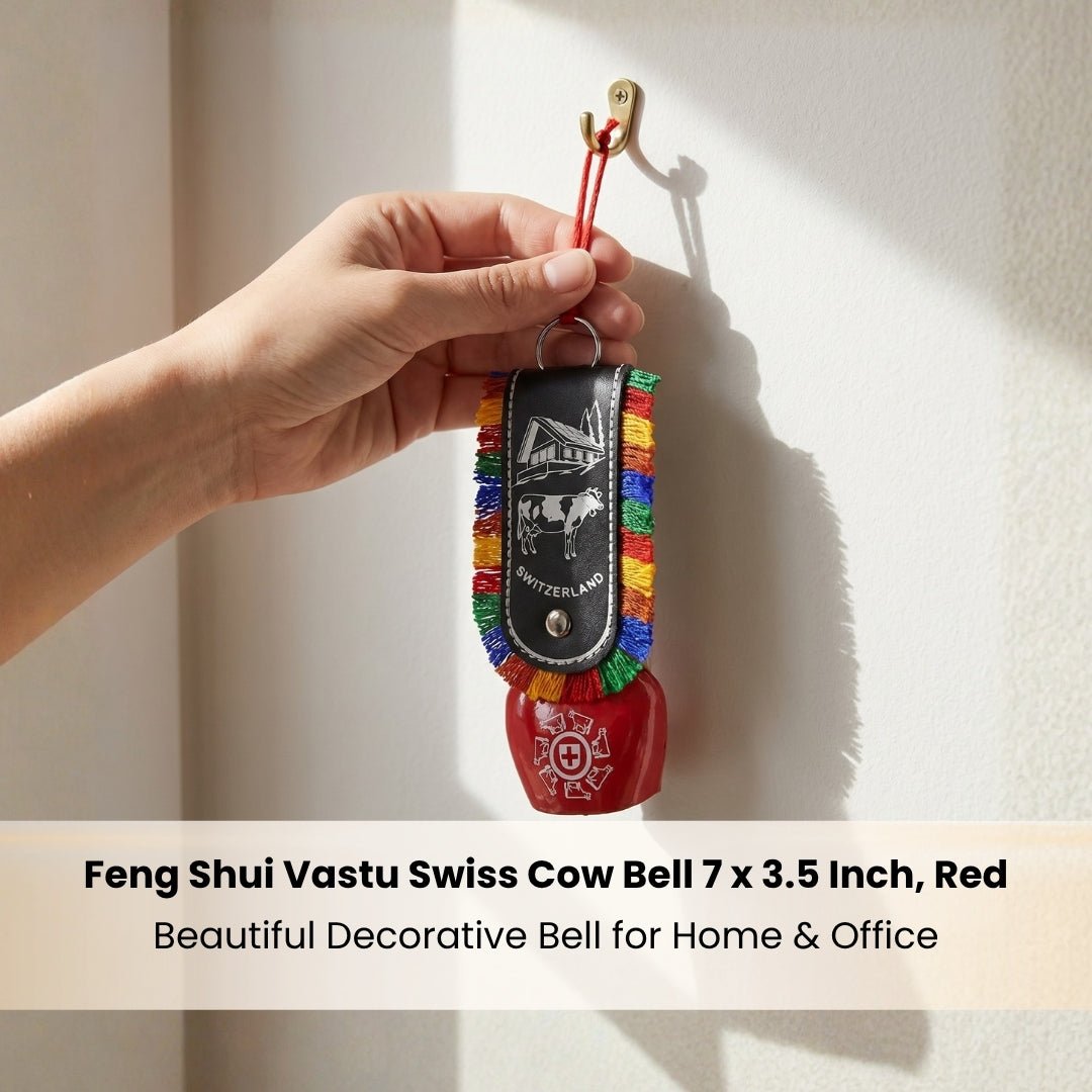 Feng Shui Swiss Cow Bell for Hanging at Entrance or Main Door at Home & Office for Positive Energy, Good Luck - plusvalueindia