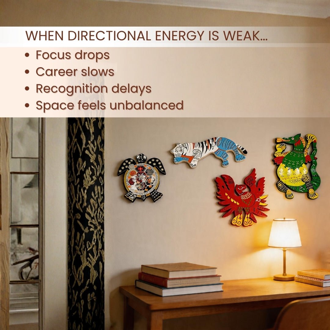 Feng Shui Wooden Animals Set Wall Hanging, traditional Vastu remedy for the home