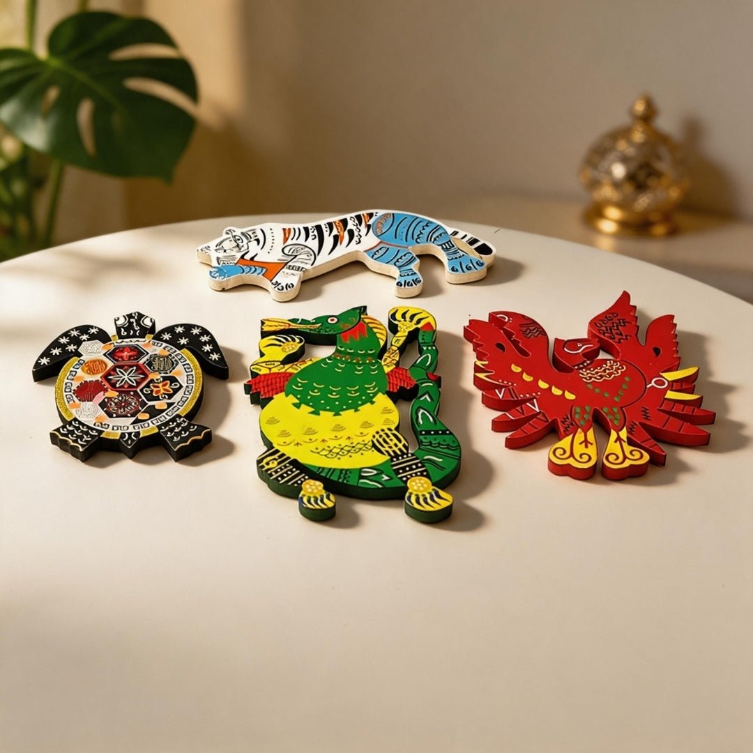 Feng Shui Wooden Animals Set Wall Hanging for positive energy & good luck